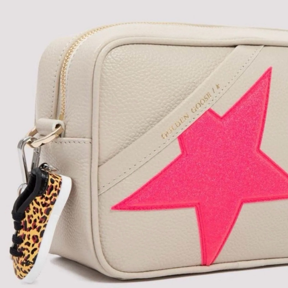 Golden Goose Star Crossbody Bag pink & cheetah